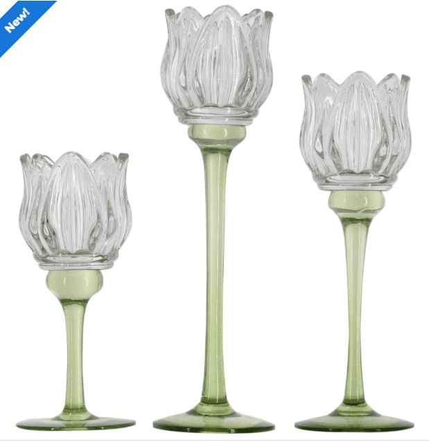 Tulip Glass Candle Holders