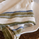 Green Selvedge Stripe Linen Table Napkins