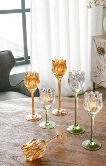 Tulip Glass Candle Holders