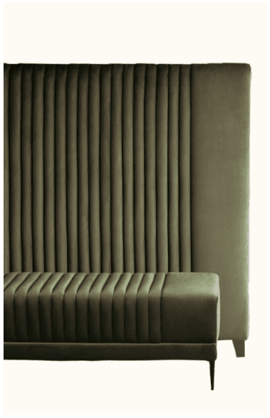 Ottoman and Headboard Vernara Deep Moss