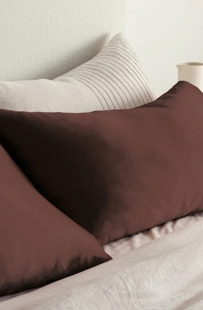 SilkPillowcaseChocolateCloseUp