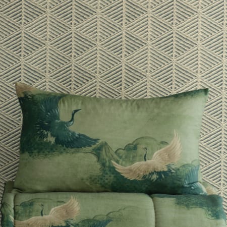 Tsuru Spruce Pillowcase and Comforter Stack
