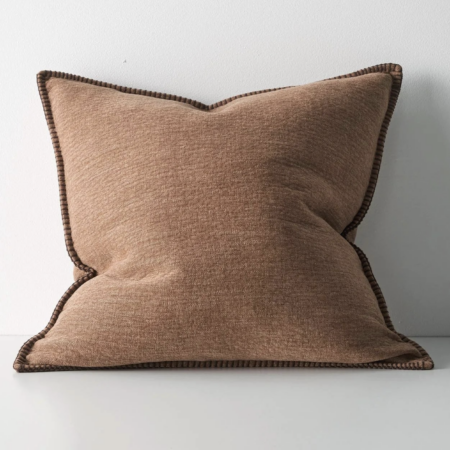 Alba Rust Blanket Stitch Cushion | Weave