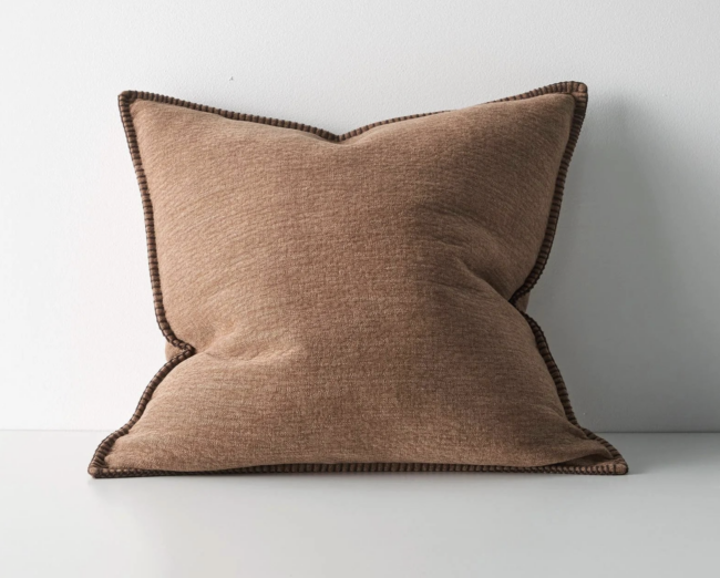 Alba Rust Blanket Stitch Cushion | Weave
