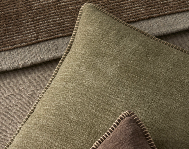 Alba Moss Blanket Stitch Cushion | Weave